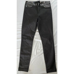 J Crew Dannie Stretch Rear Zip Skinny Pants With Faux Leather Trim Women's Sz 0